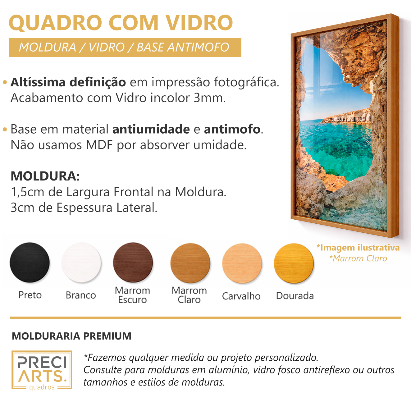 Quadro com Moldura e Vidro Preciarts